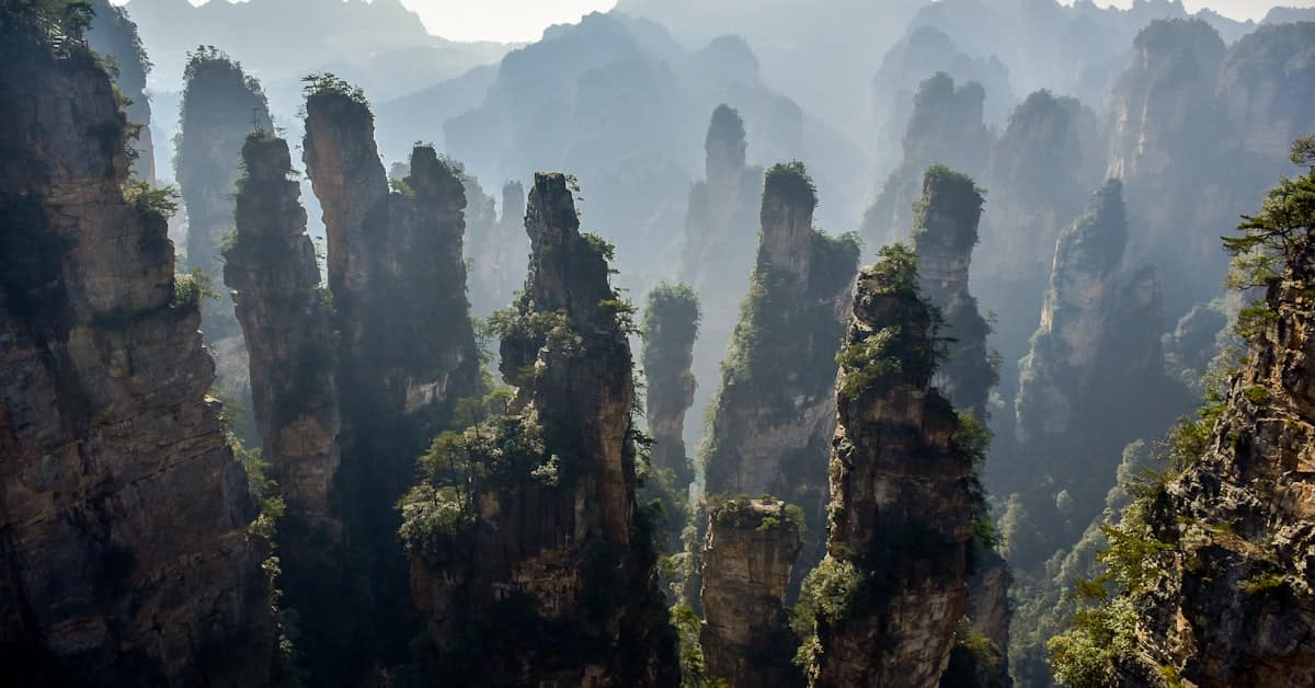 China karst mountains - summer landscape view