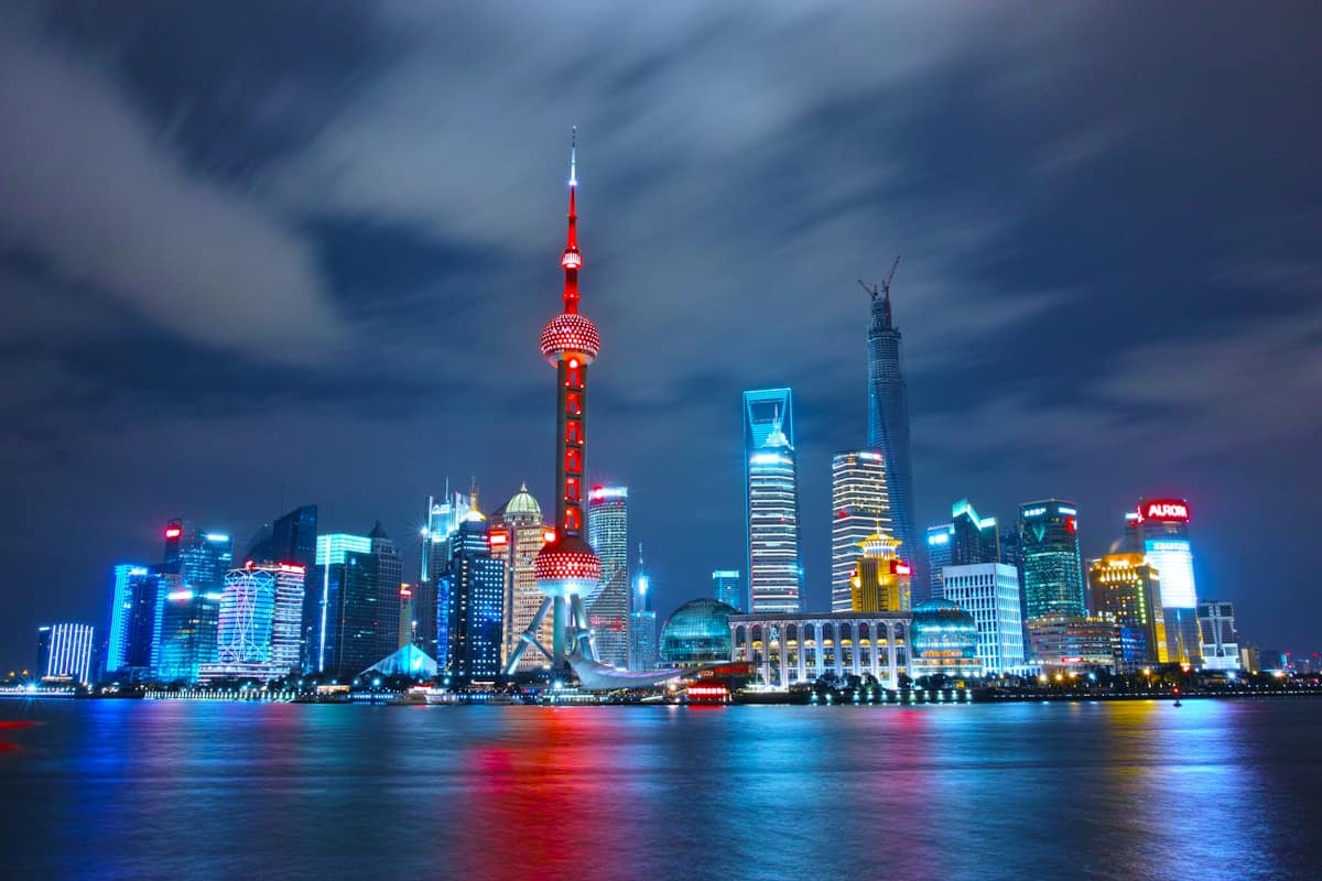 Shanghai Bund skyline at night - China travel budget consideration