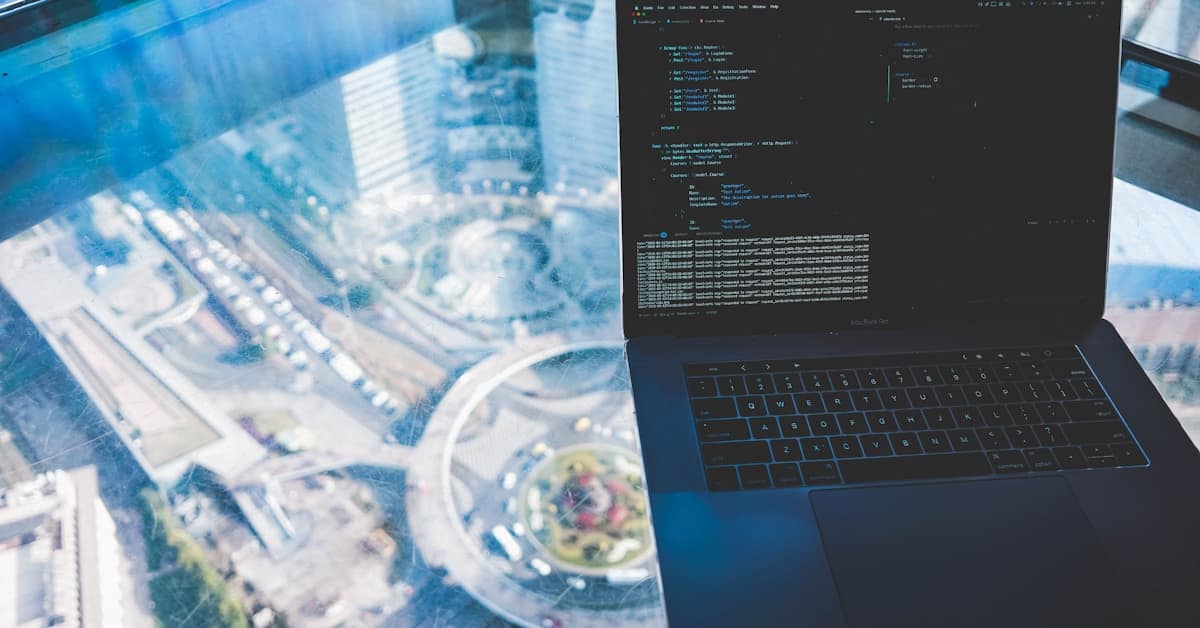 china esim vpn - laptop with digital connection working remotely
