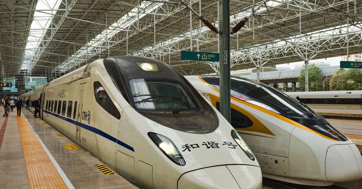 wechat mini-programs tickets - two high speed trains at platform