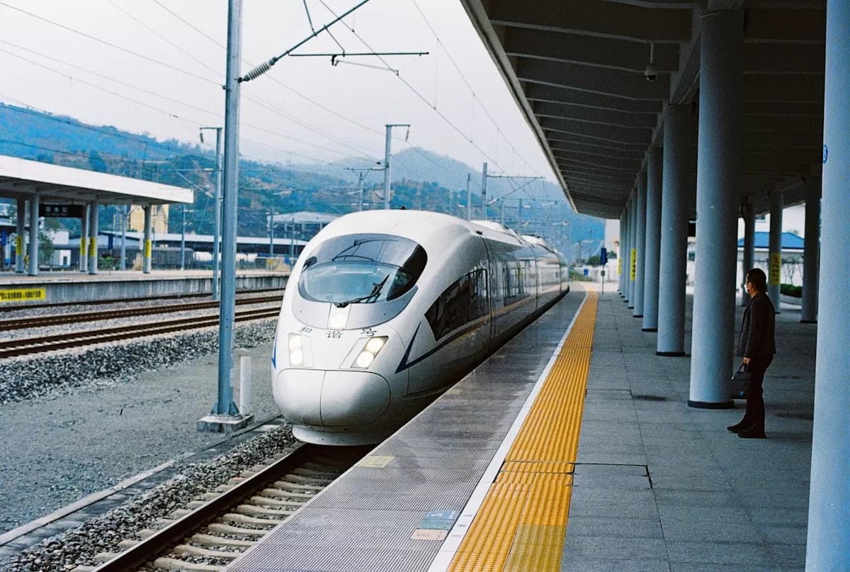 China high-speed train station platform - modern rail travel