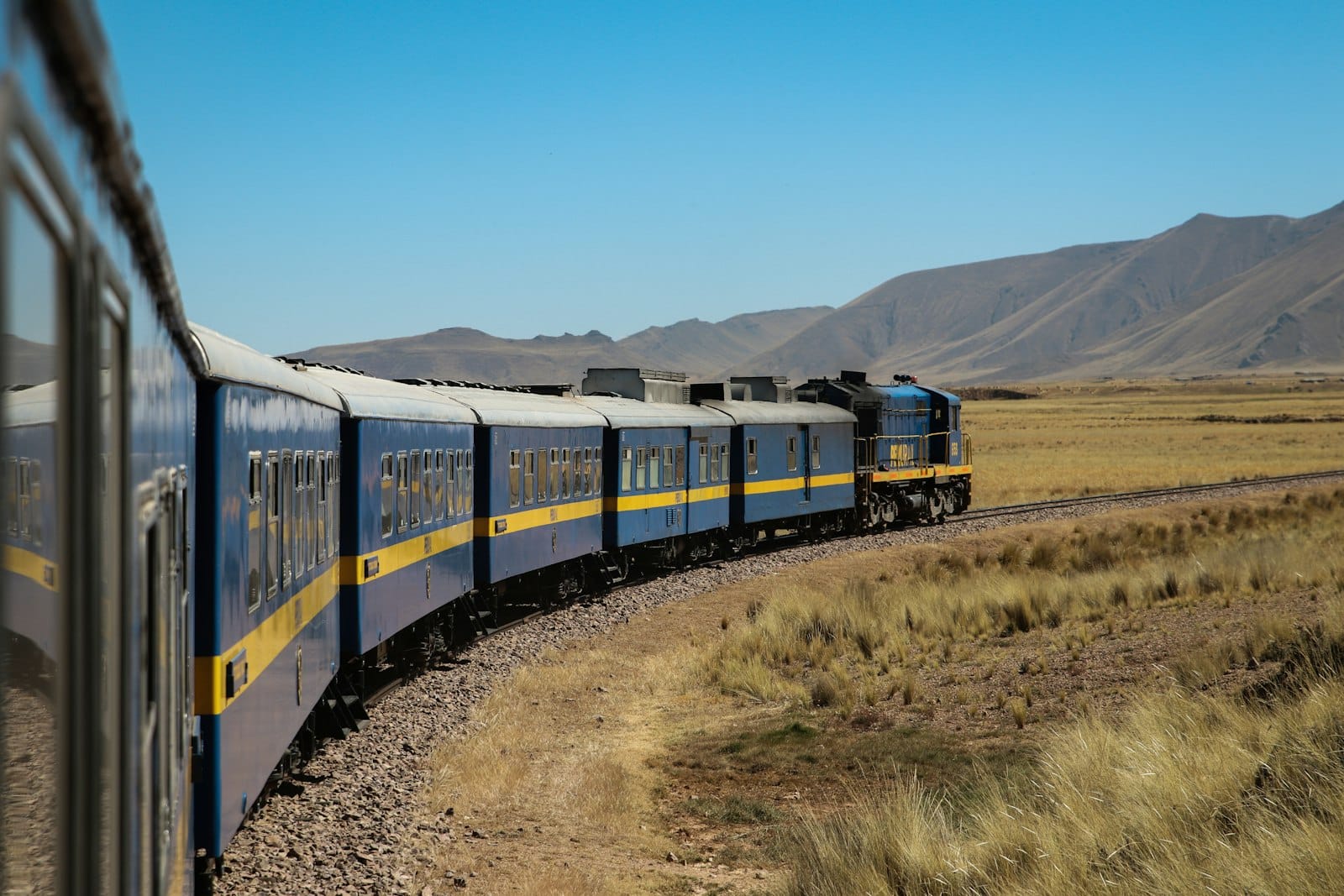 tibet travel permit - Qinghai-Tibet railway train crossing the high plateau