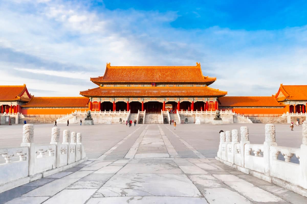 china in october - beijing forbidden city autumn clear sky
