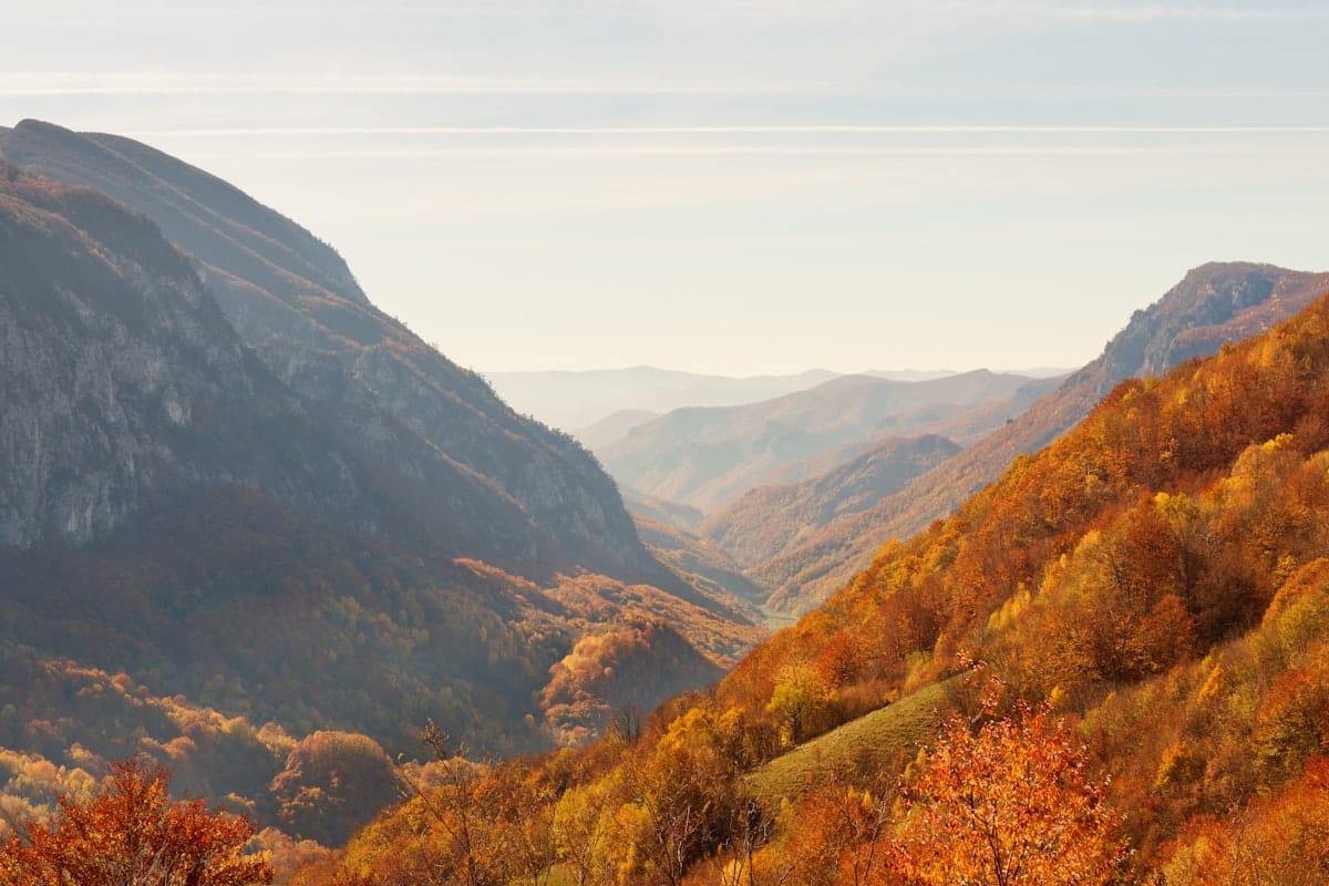 china in october - great wall autumn mountains clear weather