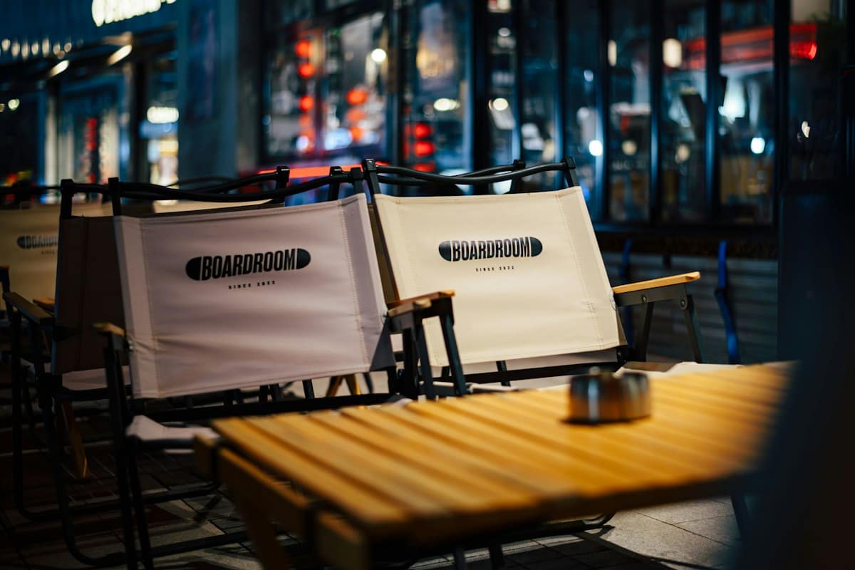 shanghai former french concession - outdoor cafe tables and chairs at night